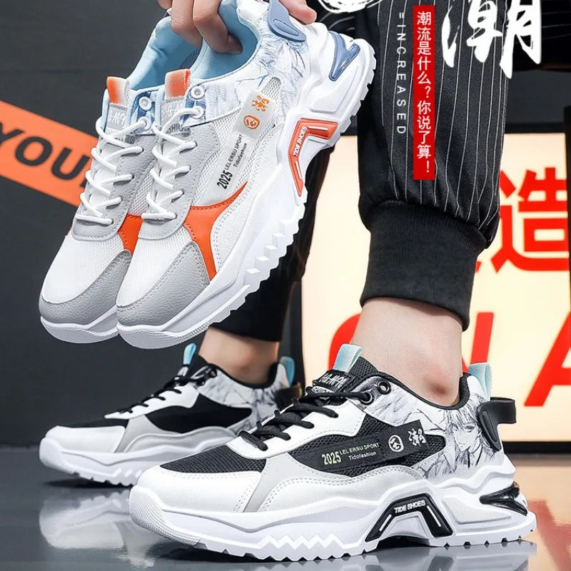 Trendy Sneakers for Men Summer New Breathable Running Shoes Old Dad's Shoe Fashion Lightweight Comfortable Casual Walking Shoes