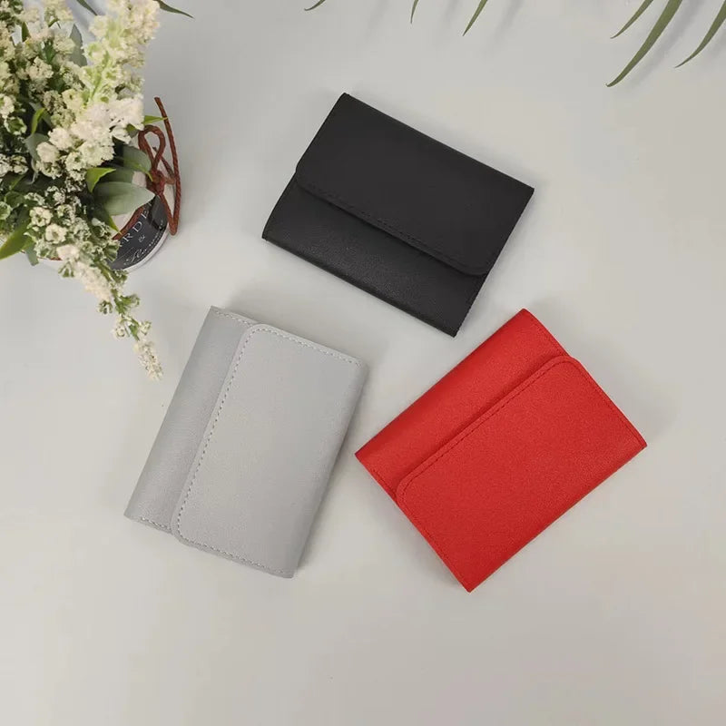 2023 Women Short Wallet Multi-card Bag Mini Pouch Fashion Simple Three Fold Short Clip Female Wallet Portable Lady Coin Purses