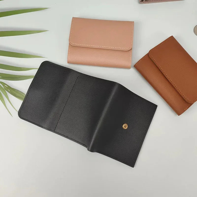 2023 Women Short Wallet Multi-card Bag Mini Pouch Fashion Simple Three Fold Short Clip Female Wallet Portable Lady Coin Purses