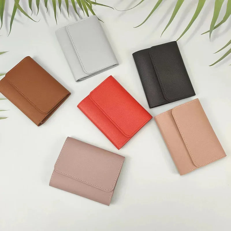 2023 Women Short Wallet Multi-card Bag Mini Pouch Fashion Simple Three Fold Short Clip Female Wallet Portable Lady Coin Purses