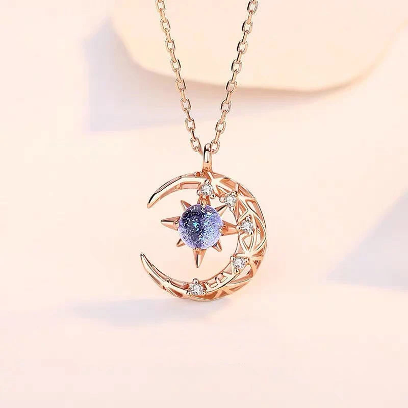 Star Moon Pendant Necklaces for Women Simple Clavicle Chain Fashion Jewelry Accessories