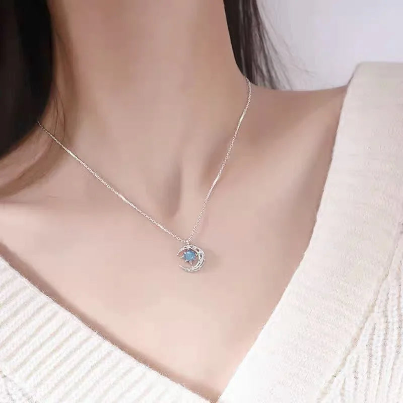 Star Moon Pendant Necklaces for Women Simple Clavicle Chain Fashion Jewelry Accessories